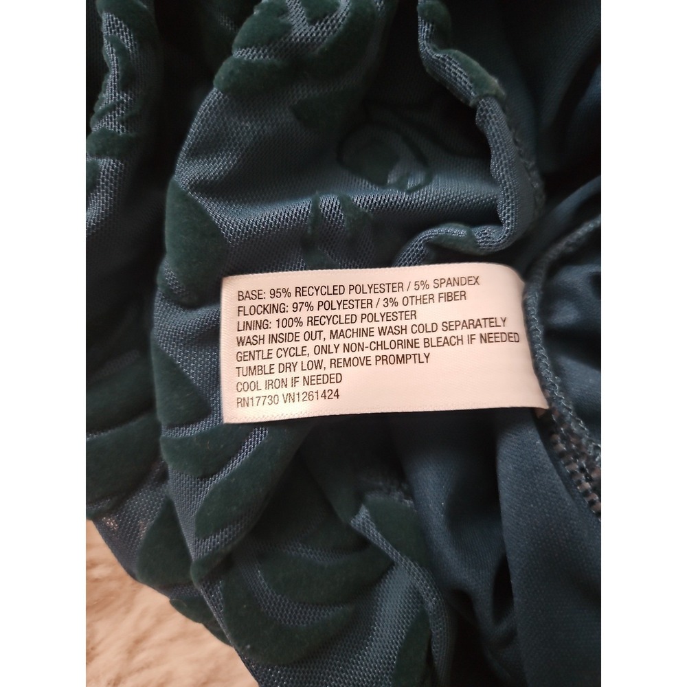 Wild Fable Burnout Velvet Rose Off Shoulder Top Teal Large Y2K Indie - Picture 4 of 12